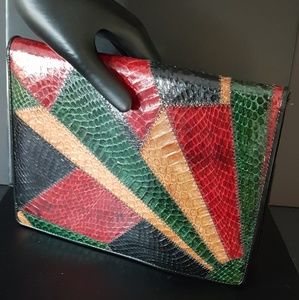 Vintage 1980s Snake Skin Clutch
